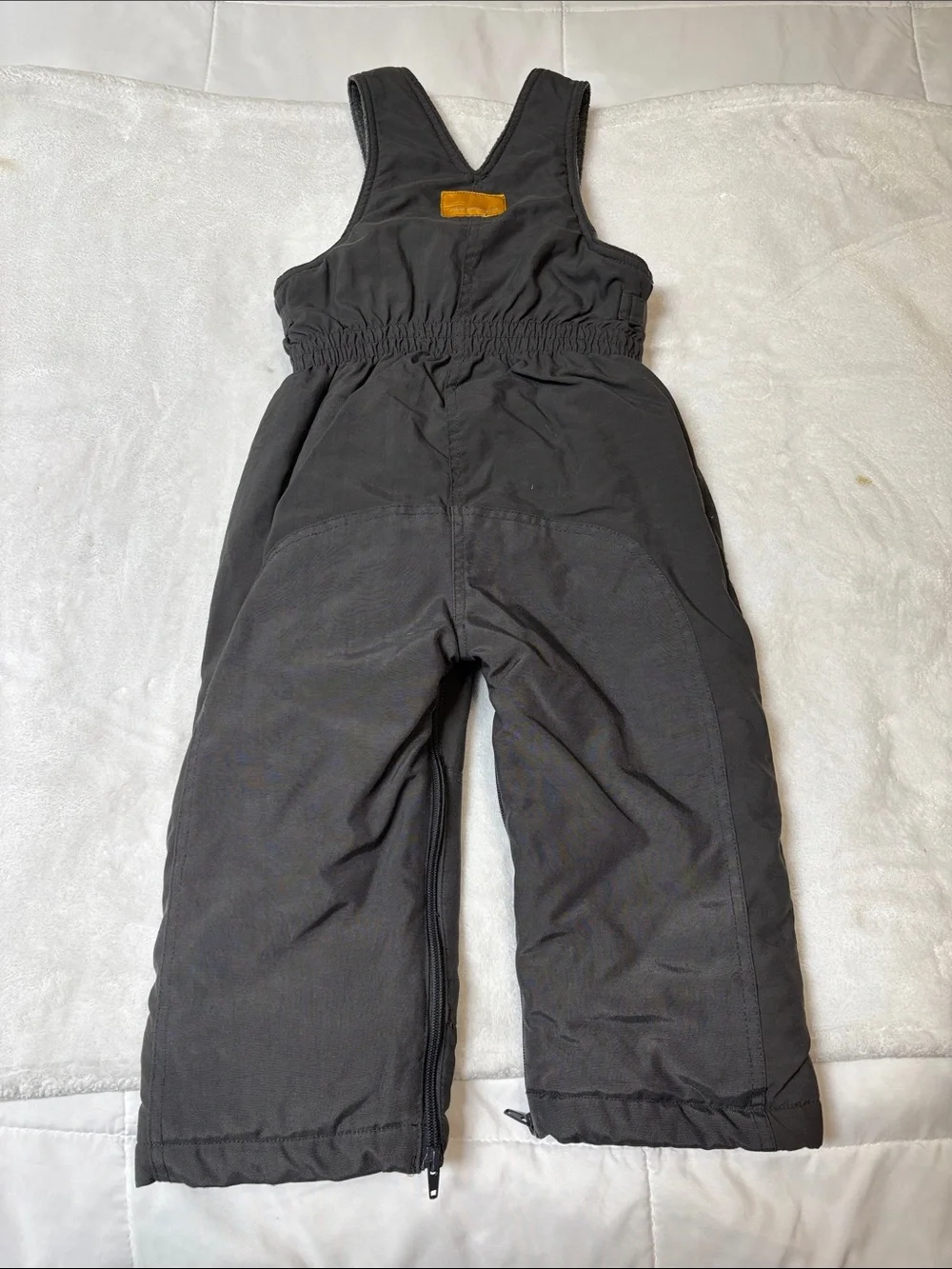 The Children's Place Dark Gray Insulated Kids' Overalls with Adjustable Straps